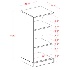 Bookcase, 3 Shelves, Black Solid Pine with Adjustable Shelves