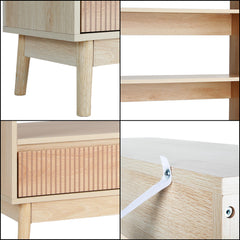 Bookcase, 3 Shelves with Drawer, 47.6 x 63 Inch, Wood