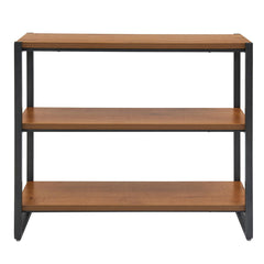 Bookcase, 39.5 Inch Wide, Brown Steel and Engineered Wood