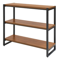 Bookcase, 39.5 Inch Wide, Brown Steel and Engineered Wood