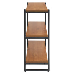 Bookcase, 39.5 Inch Wide, Brown Steel and Engineered Wood