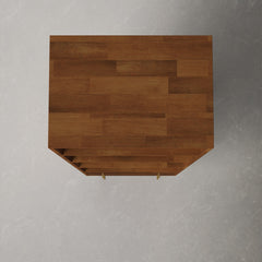 Bookcase, 4 Shelf Tiers and 2 Drawers, Brown and Black with Gold Metal Legs