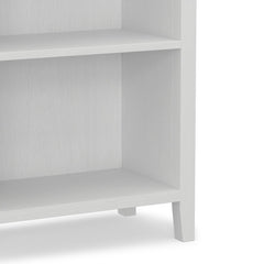 Bookcase, 5 Shelf, White Wood with Angled Top
