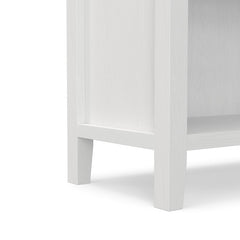 Bookcase, 5 Shelf, White Wood with Angled Top