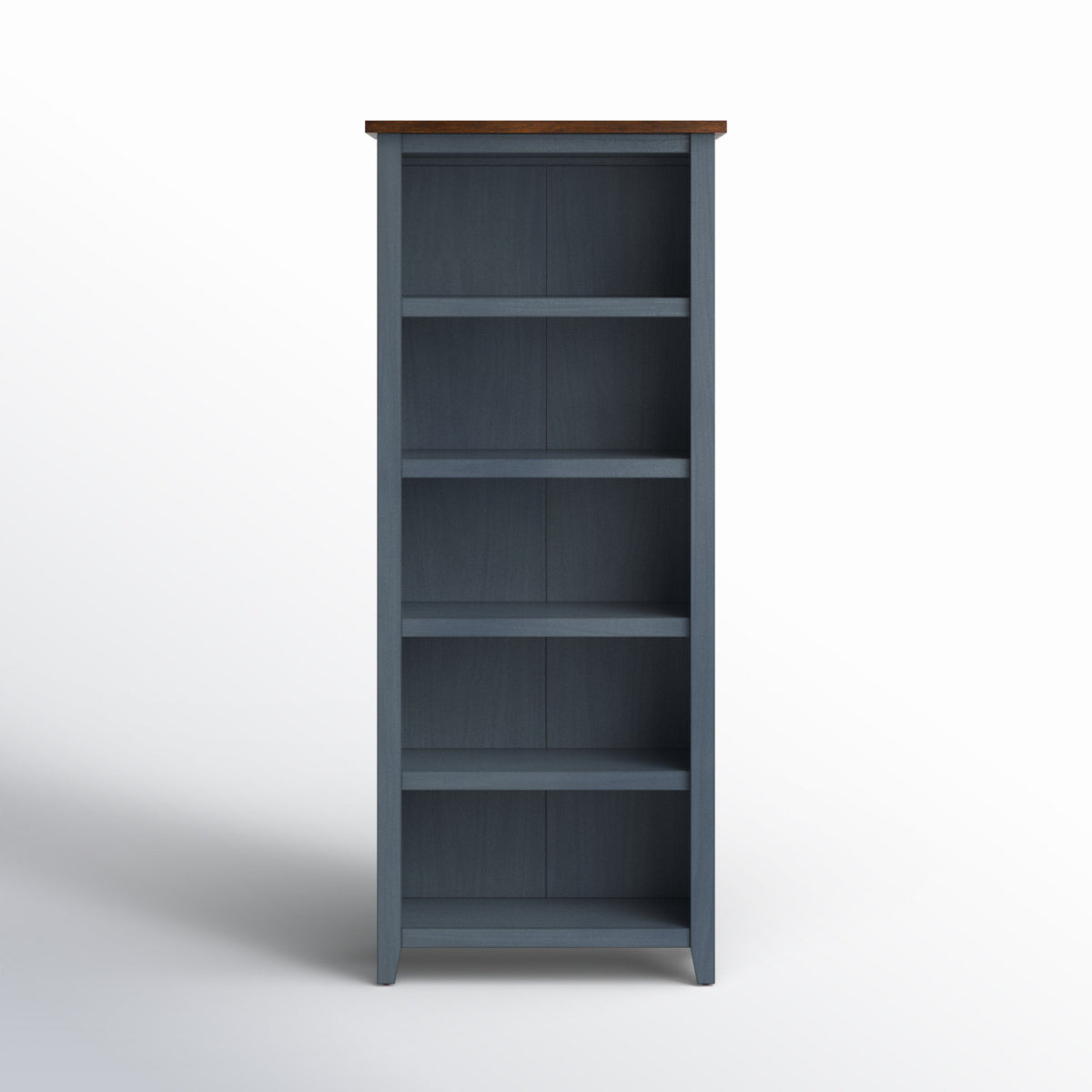 Bookcase, 5-Tier Solid and Engineered Wood in Blue and Brown