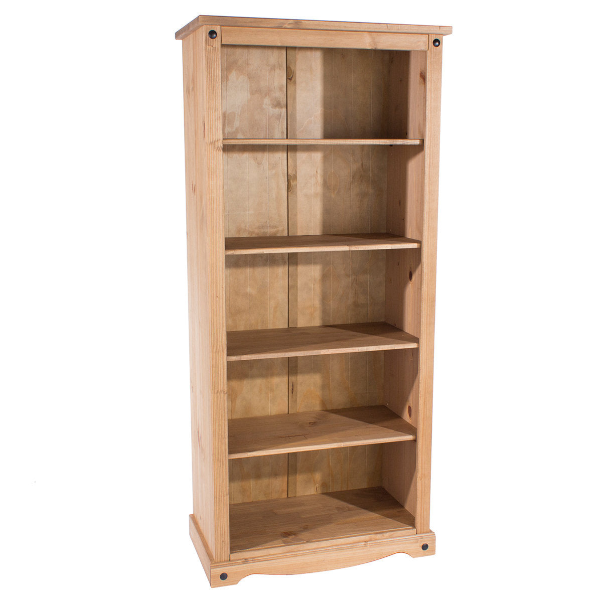Bookcase, 5-Tier, Solid Pine in Brown