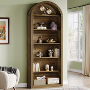 Bookcase, 6 Shelves in Brown Manufactured Wood