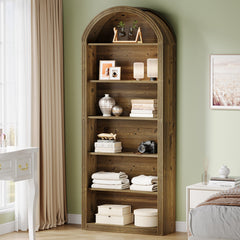 Bookcase, 6 Shelves in Brown Manufactured Wood