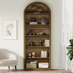 Bookcase, 6 Shelves in Brown Manufactured Wood