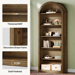 Bookcase, 6 Shelves in Brown Manufactured Wood