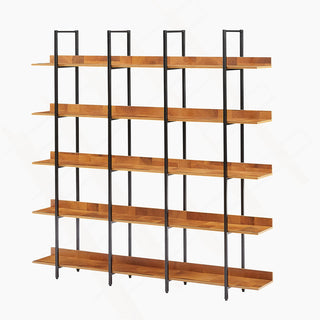 Bookcase, Open Design with Steel Frame and Manufactured Wood Shelves