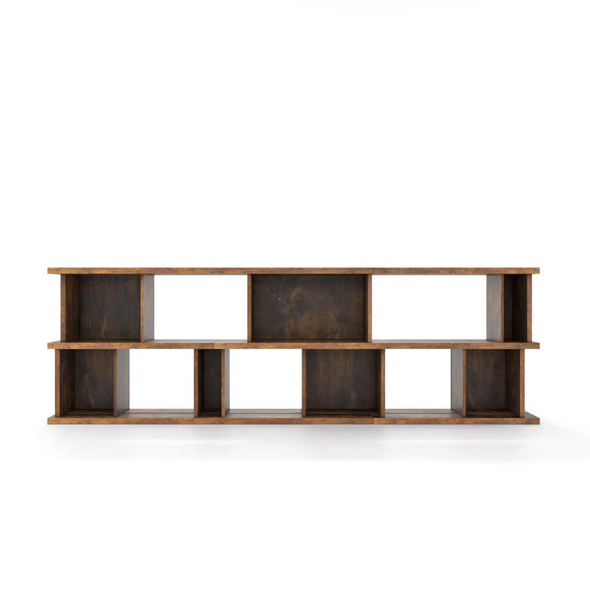 Bookcase with 2 Shelf Tiers in Brown Manufactured Wood