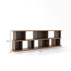 Bookcase with 2 Shelf Tiers in Brown Manufactured Wood