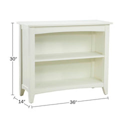 Bookcase with 2 Shelves in Ivory Painted Wood