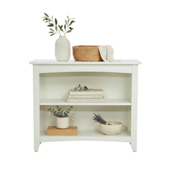 Bookcase with 2 Shelves in Ivory Painted Wood
