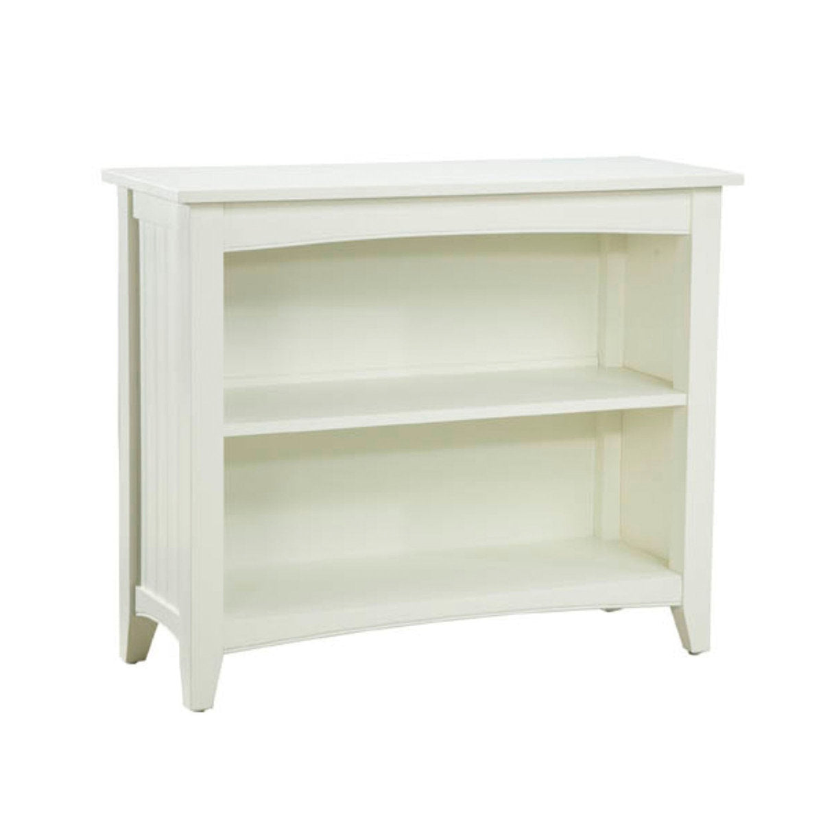 Bookcase with 2 Shelves in Ivory Painted Wood