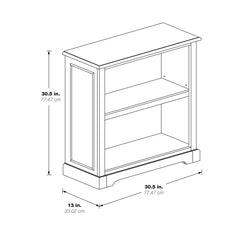 Bookcase with 2 Shelves in Plantation Gray