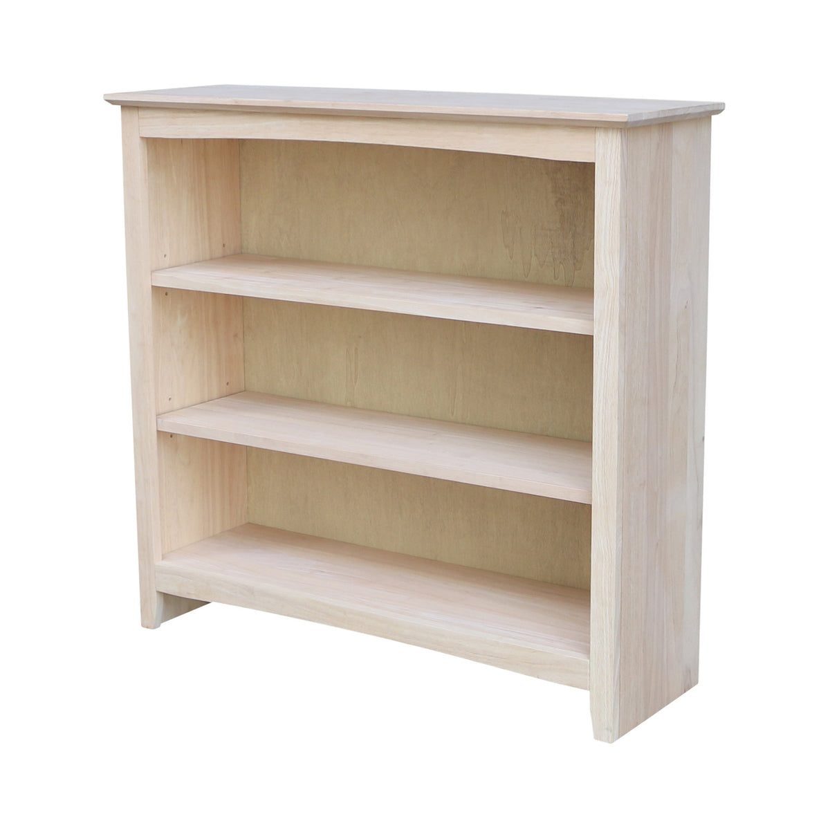 Bookcase with 3 Shelves in Unfinished Solid Wood