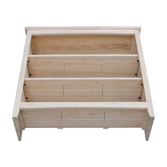 Bookcase with 3 Shelves in Unfinished Solid Wood