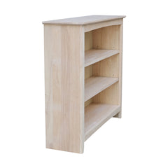 Bookcase with 3 Shelves in Unfinished Solid Wood