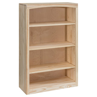 Bookcase with 4 Adjustable Shelves, 48 in H, Unfinished Pine