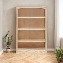 Bookcase with 4 Adjustable Shelves, 48 in H, Unfinished Pine