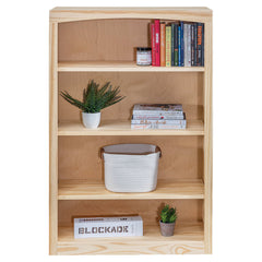 Bookcase with 4 Adjustable Shelves, 48 in H, Unfinished Pine