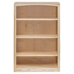 Bookcase with 4 Adjustable Shelves, 48 in H, Unfinished Pine