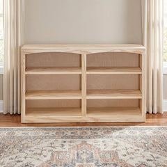 Bookcase with 4 Adjustable Shelves in Unfinished Solid Pine