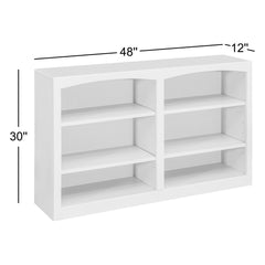 Bookcase with 4 Adjustable Shelves in Unfinished Solid Pine
