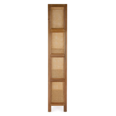 Bookcase With 4 Shelf Tiers, Oak Wood, Brown, 72 in. H