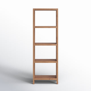 Bookcase With 4 Shelf Tiers, Oak Wood, Brown, 72 in. H