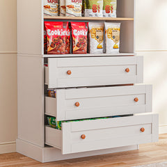 Bookcase with 4 Shelves and 3 Drawers in Black