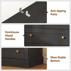 Bookcase with 4 Shelves and 3 Drawers in Black