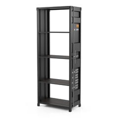 Bookcase with 4 Shelves and Steel Frame