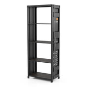 Bookcase with 4 Shelves and Steel Frame