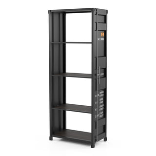 Bookcase with 4 Shelves and Steel Frame