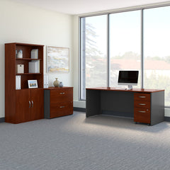 Bookcase with 5 Shelves and Manufactured Wood Frame in Cherry