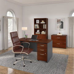 Bookcase with 5 Shelves and Manufactured Wood Frame in Cherry