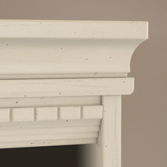 Bookcase with 5 Shelves in Antique White Engineered Wood