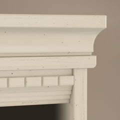 Bookcase with 5 Shelves in Antique White Engineered Wood