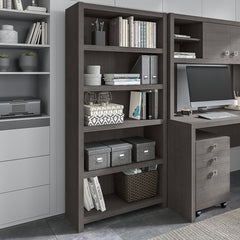 Bookcase with 5 Shelves in Manufactured Wood