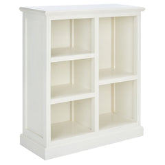 Bookcase with 5 Shelves in White Solid Wood