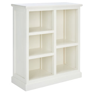 Bookcase with 5 Shelves in White Solid Wood