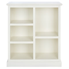 Bookcase with 5 Shelves in White Solid Wood