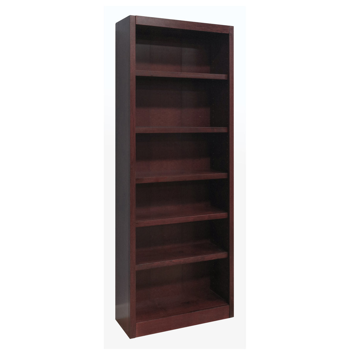 Bookcase with 6 Shelves, 84 In H, Cherry Wood Veneer