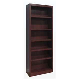 Bookcase with 6 Shelves, 84 In H, Cherry Wood Veneer