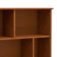 Bookcase with 6 Shelves and 2 Drawers, Solid Wood Mid Century Style