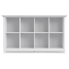 Bookcase with Cube Storage in White Solid Wood