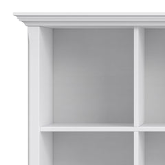 Bookcase with Cube Storage in White Solid Wood
